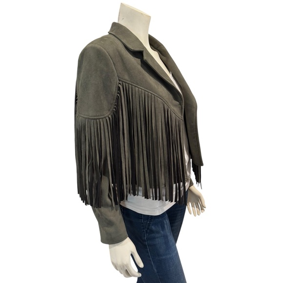 Faux Suede Leather Fringe Jacket - Picture 10 of 15